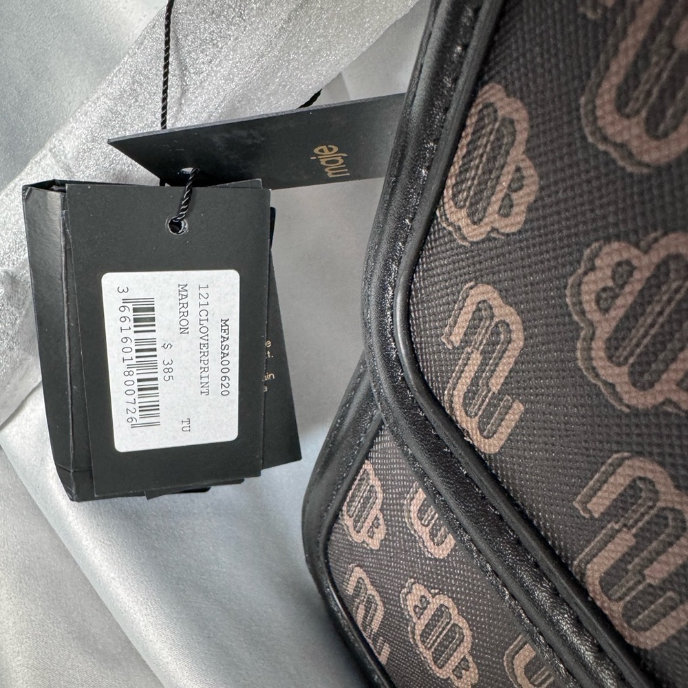 NWT MAJE Clover Canvas Bag with Leather Trim - Picture 16 of 17